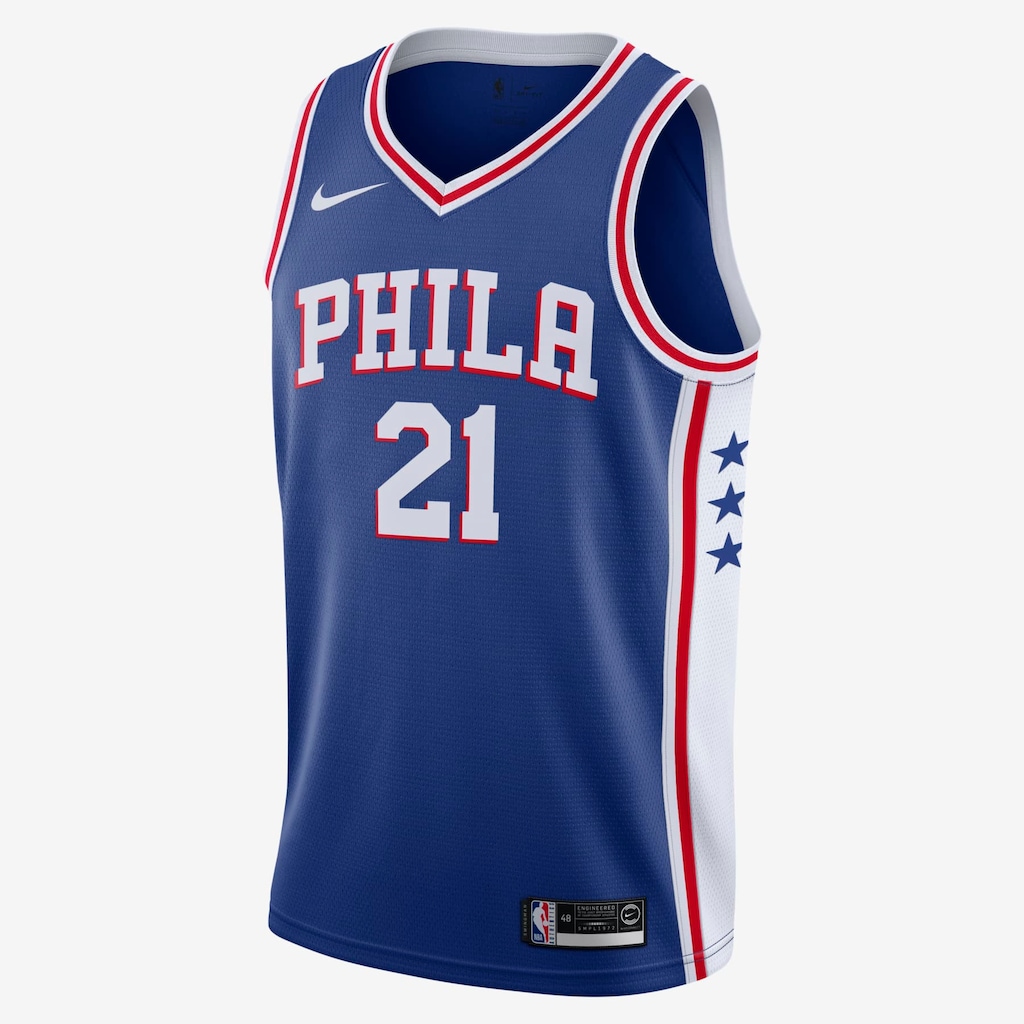 Camisa Nike Joel Embiid 76ers Icon Edition Masculina - Foto 1