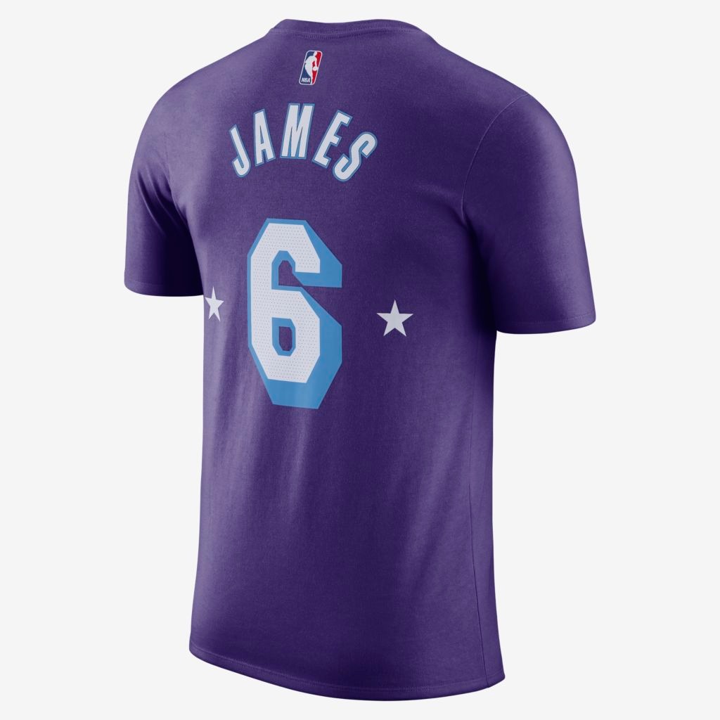 Camiseta Nike LeBron James Lakers Courtside City Edition Mixtape Masculina - Foto 2