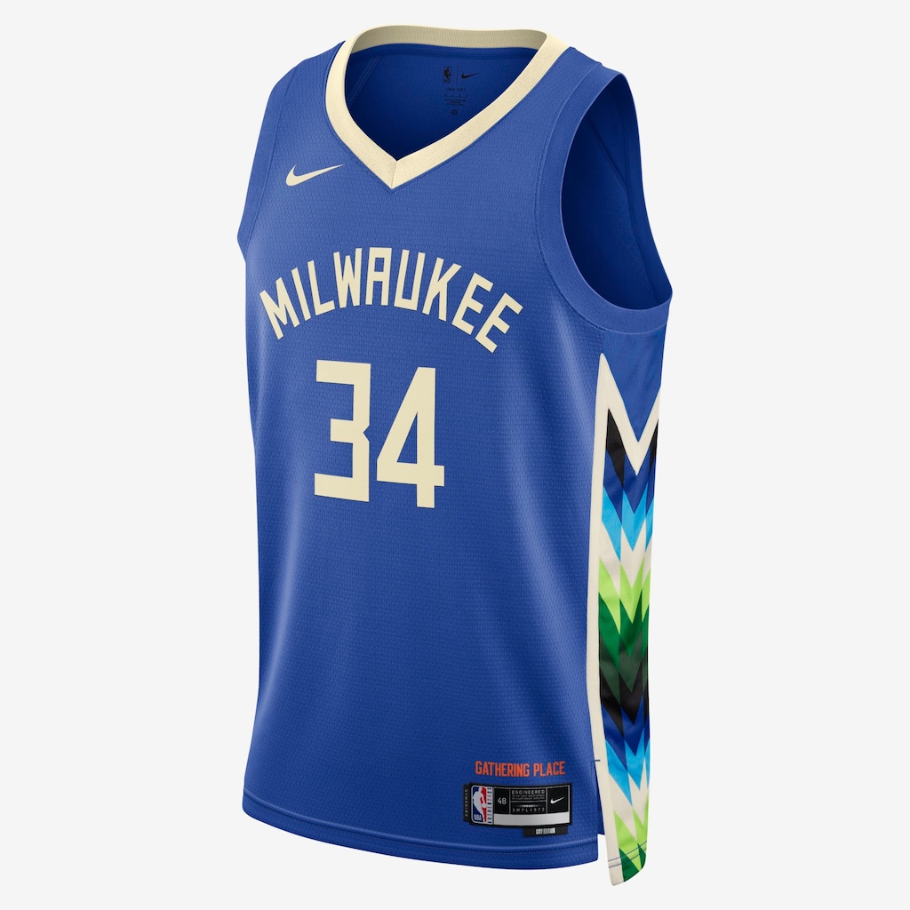 Regata Nike Milwaukee Bucks City Edition 2022/23 Masculina - Foto 1