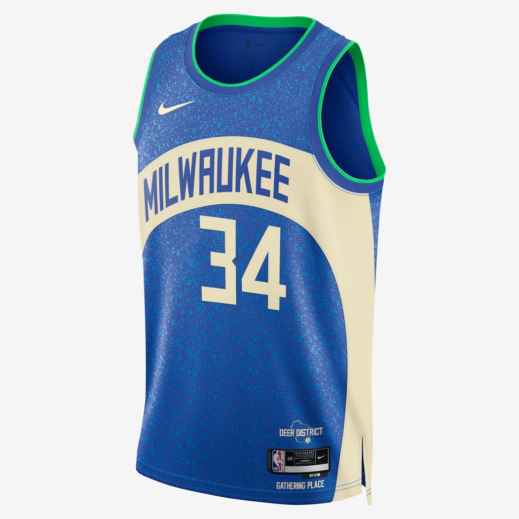 Regata Nike Milwaukee Bucks 2023/24 City Edition Masculina - Foto 1