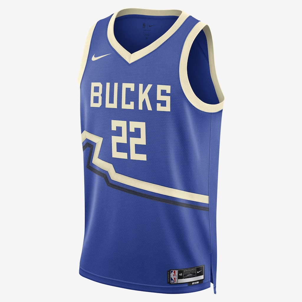 Regata Nike Khris Middleton Milwaukee Bucks City Edition 2024/25 Masculina - Foto 1
