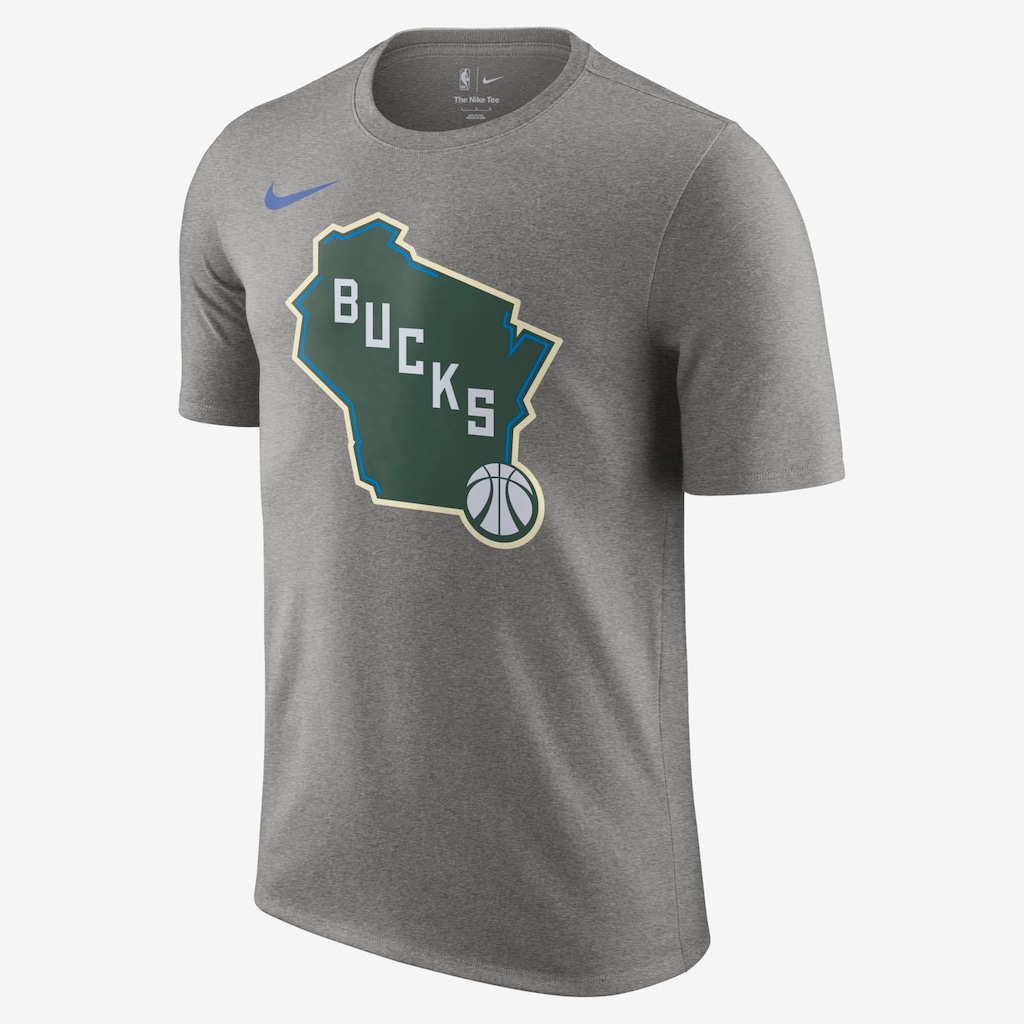 Camiseta Nike NBA Milwaukee Bucks City Edition Masculina - Foto 1