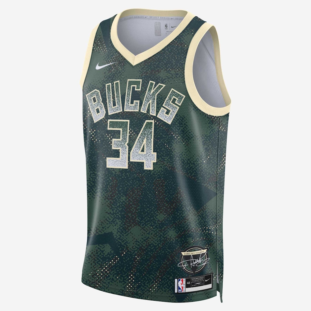 Regata Nike NBA Giannis Antetokounmpo Milwaukee Bucks 2025/26 Select Series Masculina - Foto 1