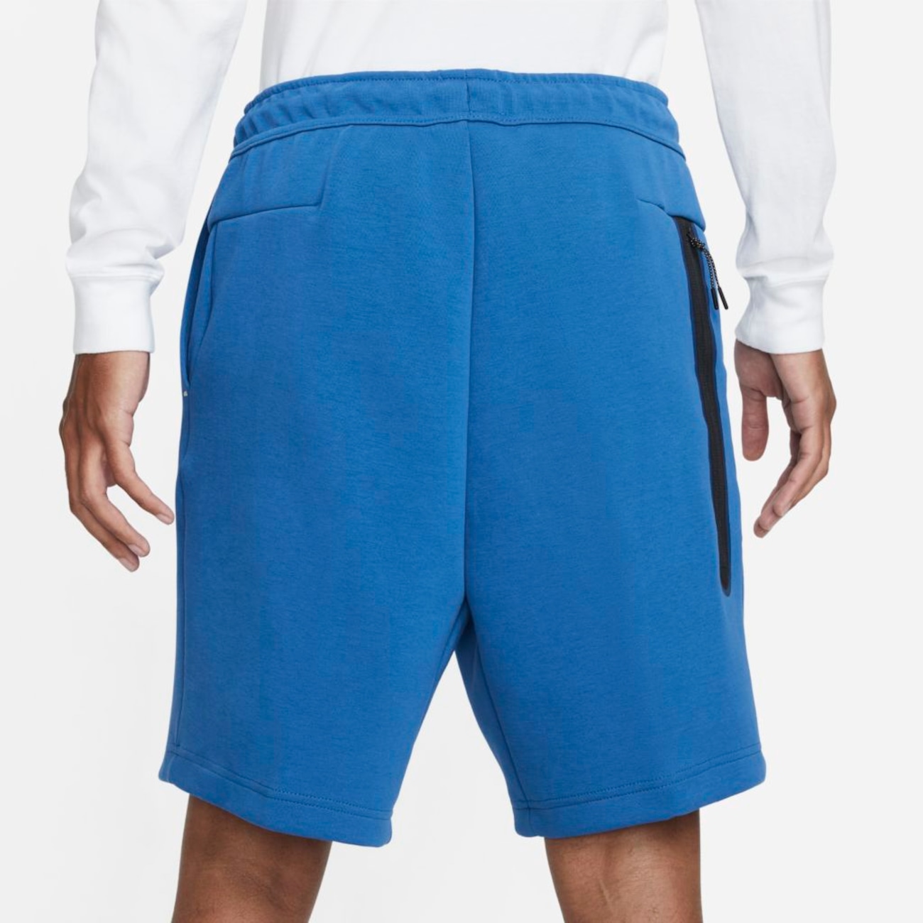 Nike fleece best sale shorts blue