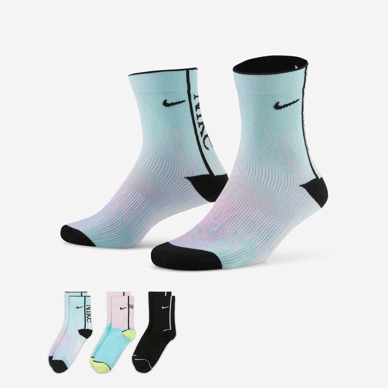 Nike Womens Everyday Plus Lightweight Training Socks (3 Pairs) - Kitlocker.com