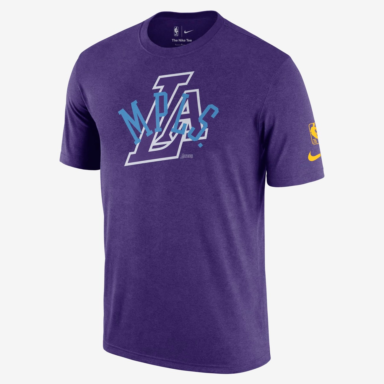 Camiseta Nike Los Angeles Lakers Courtside City Edition Mixtape Masculina - Foto 1