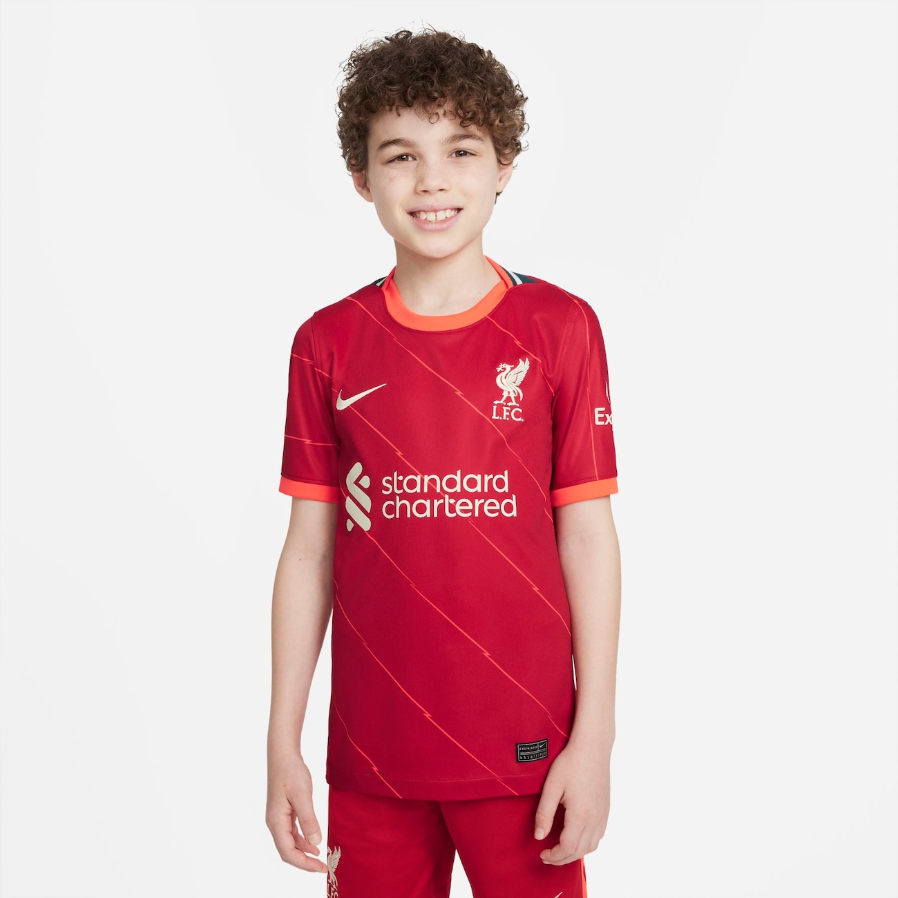 Camisa Nike Liverpool I 2021/22 Torcedor Pro Infantil - Foto 1