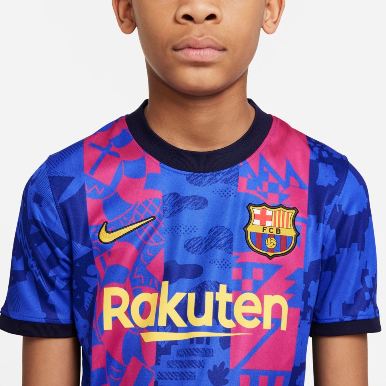 Camiseta Nike Barcelona III 2021/22 Torcedor Pro Infantil - Foto 3