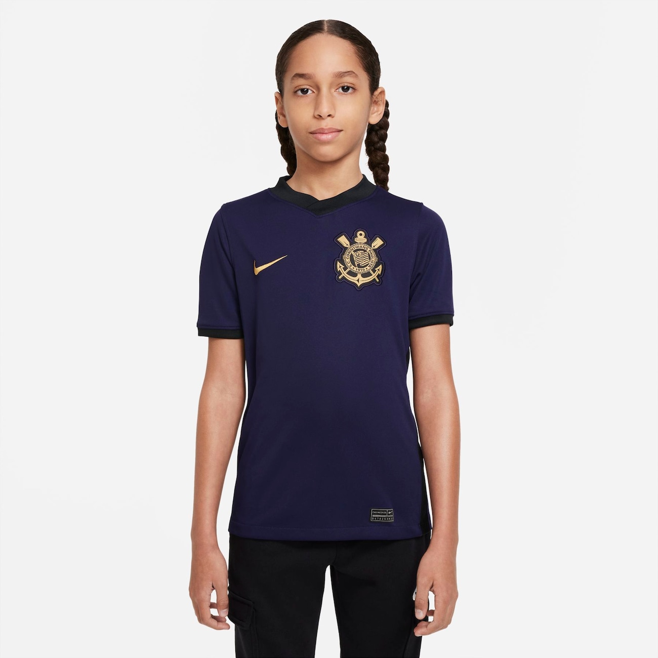 Camiseta Nike Corinthians III 2021/22 Torcedor Pro Infantil - Foto 1
