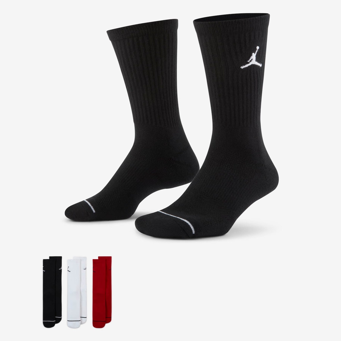 Meia Jordan Jumpman Crew (3 pares) Unissex