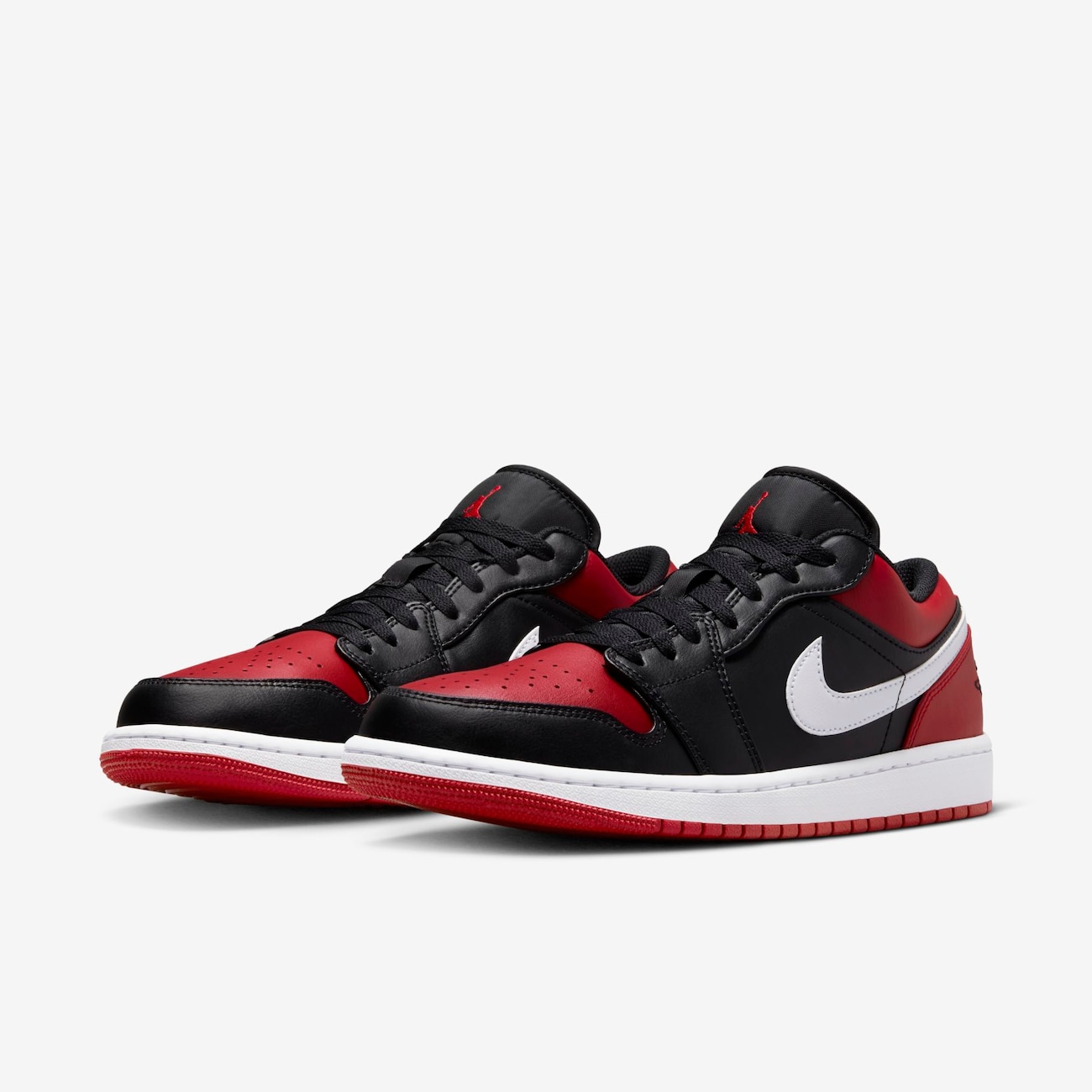 Air jordan low black hot sale red