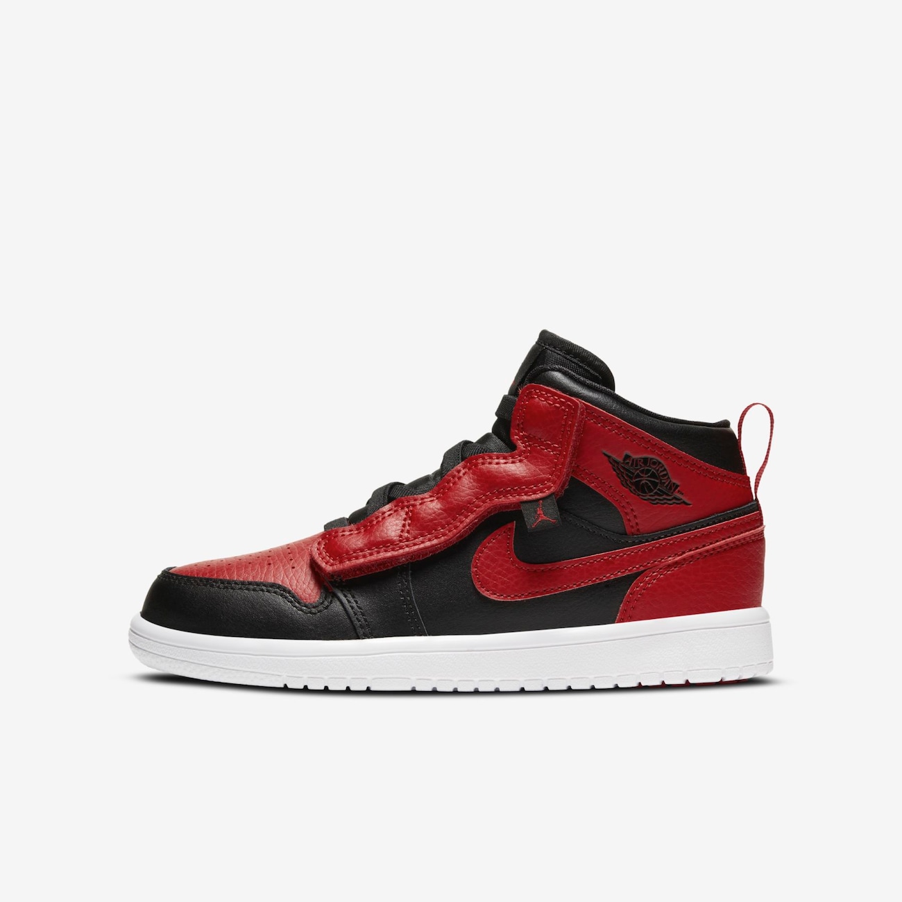 Jordan 1 Mid Infantil (27-33) Black/White/Gym Red - Nike