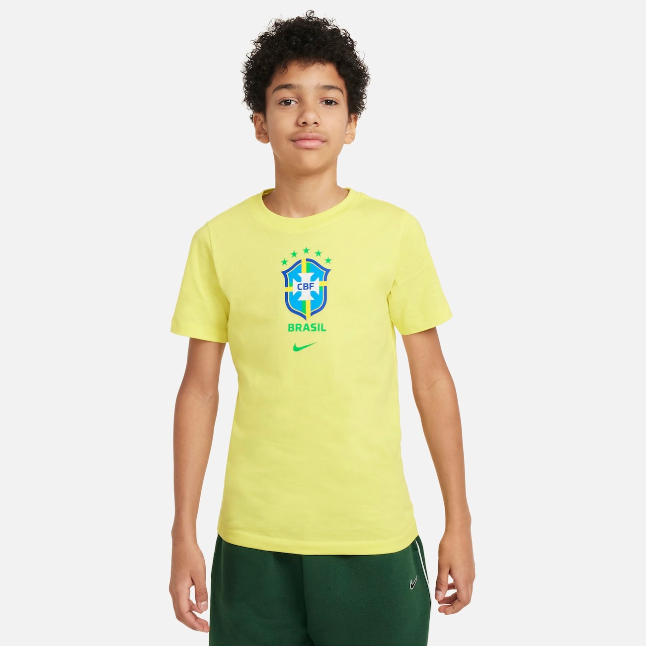 Camiseta Nike Brasil 22 Escudo Infantil