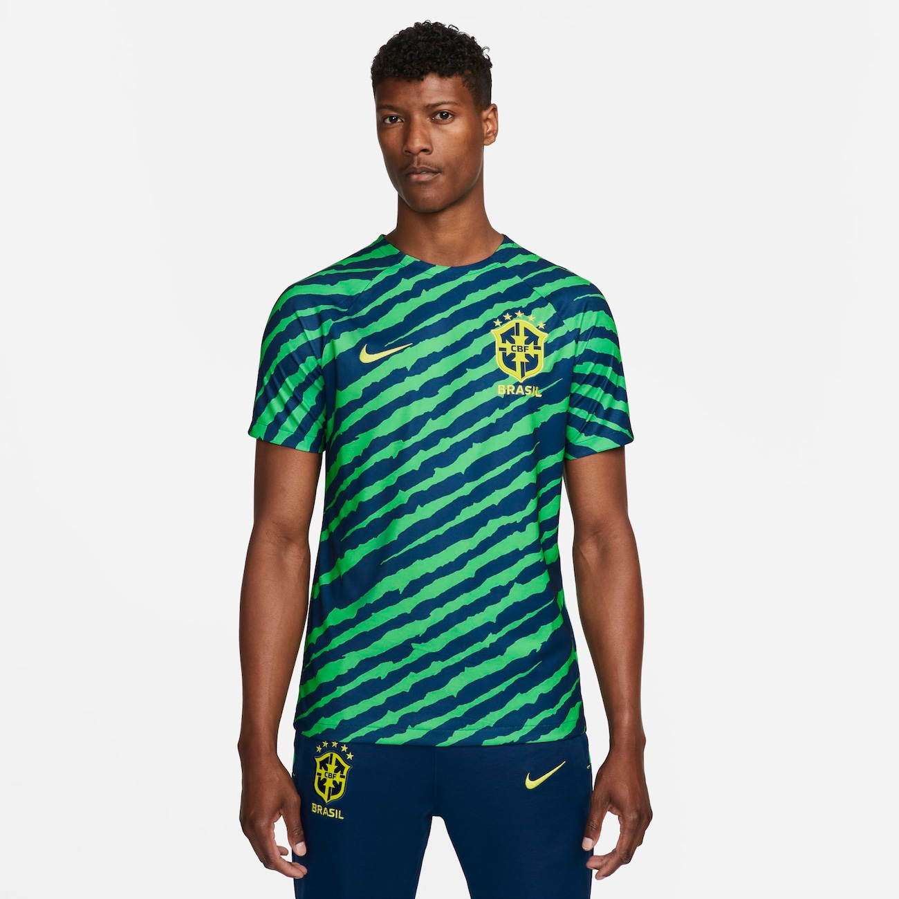 Camisa Nike Brasil pre-jogo Cbf Mnk Df Acdpr Ss - masculino