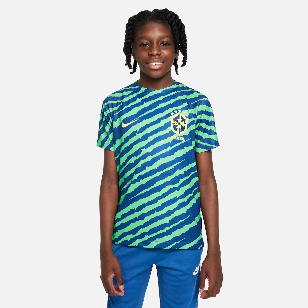 Camiseta Nike Brasil Pré-Jogo Infantil