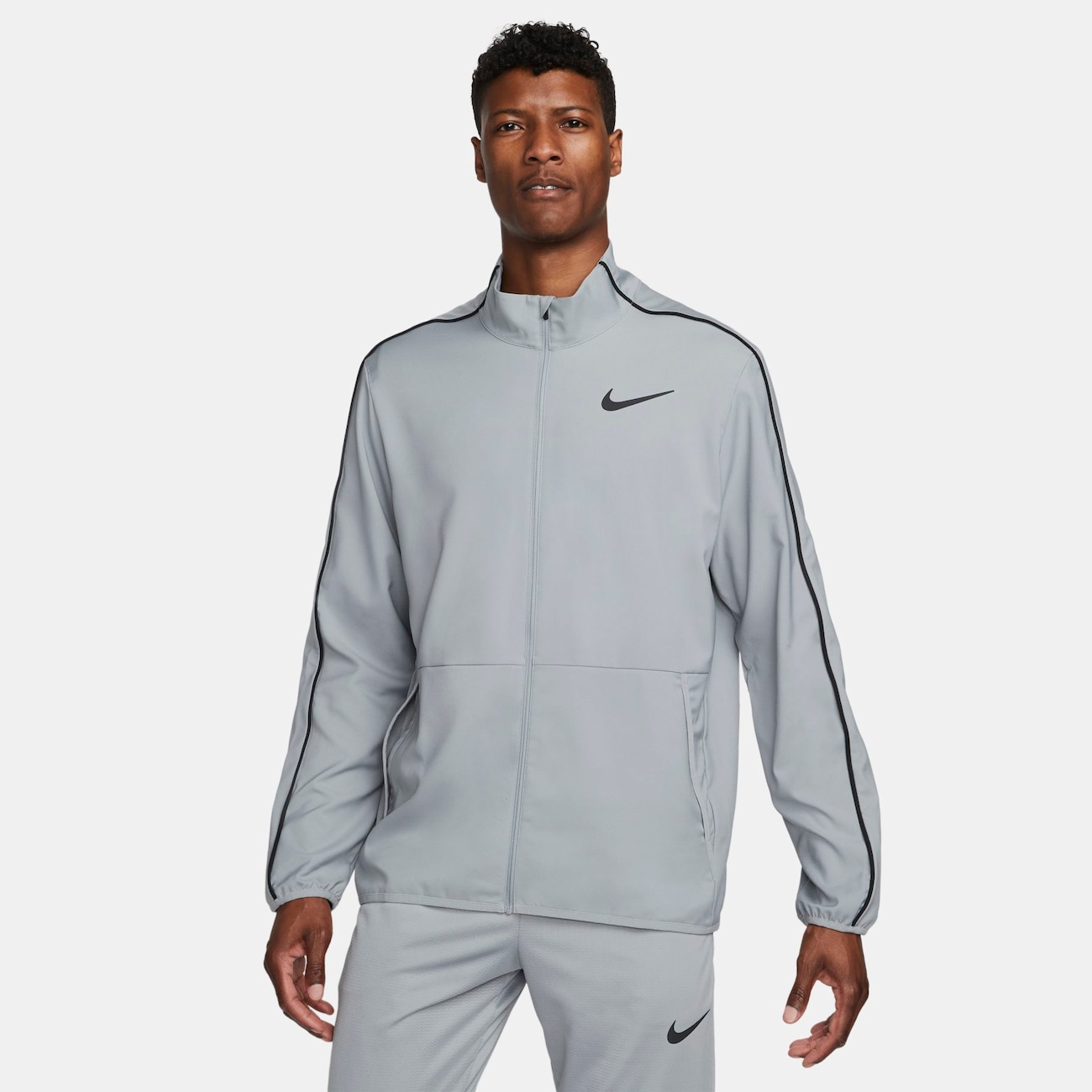 Nike Dri-FIT-vævet træningsjakke til mænd - grå