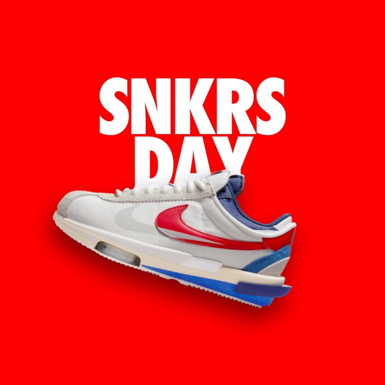 ナイキサカイ　ZOOM CORTEZ SP Nike Zoom Cortez SP sacai White University Red Blue - Blackapparel