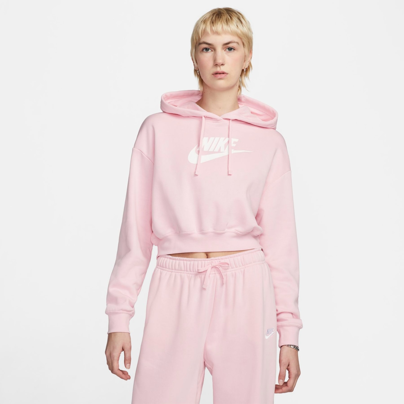 Blusão Nike Sportswear Club Fleece Crop Feminino