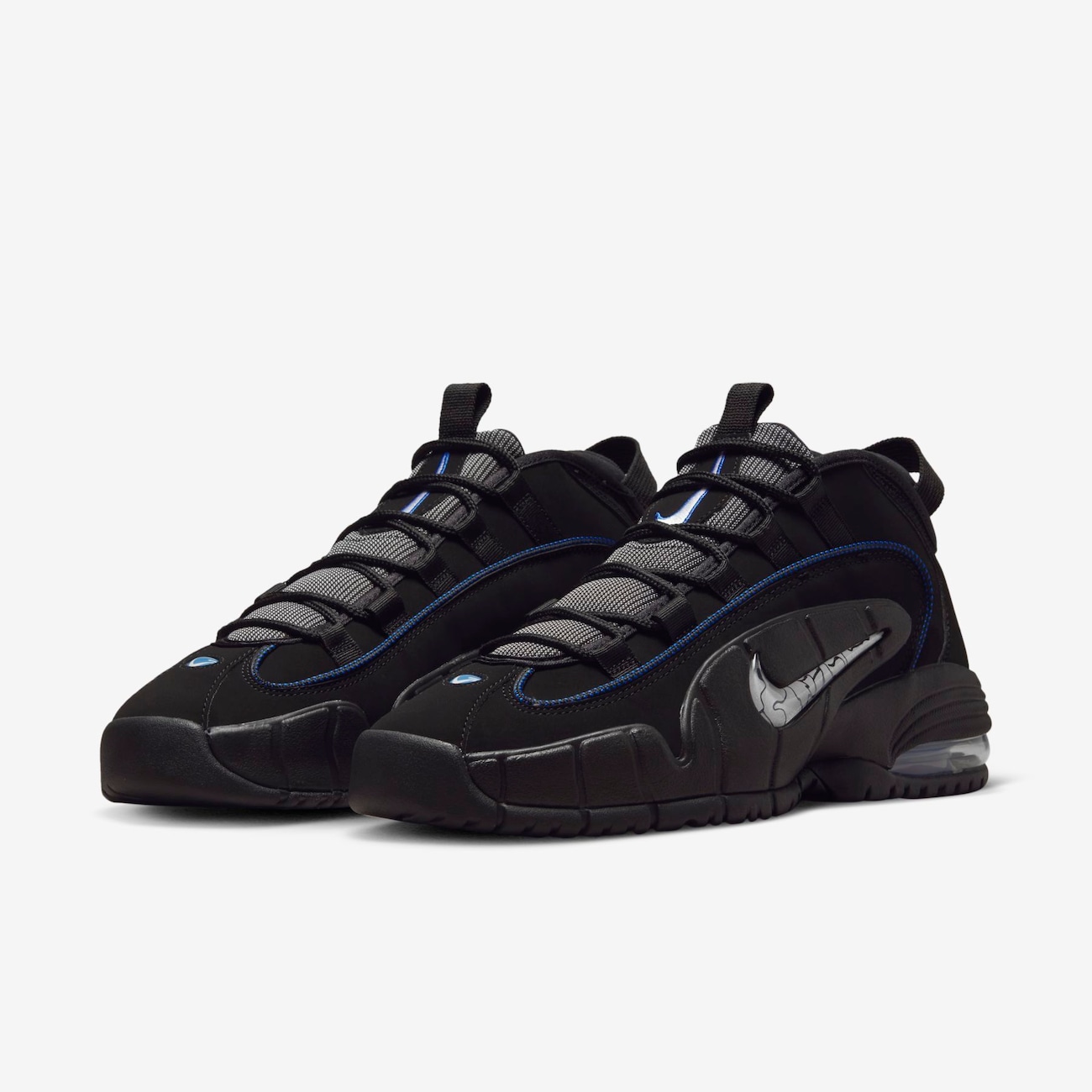 Nike air max penny black hot sale and white