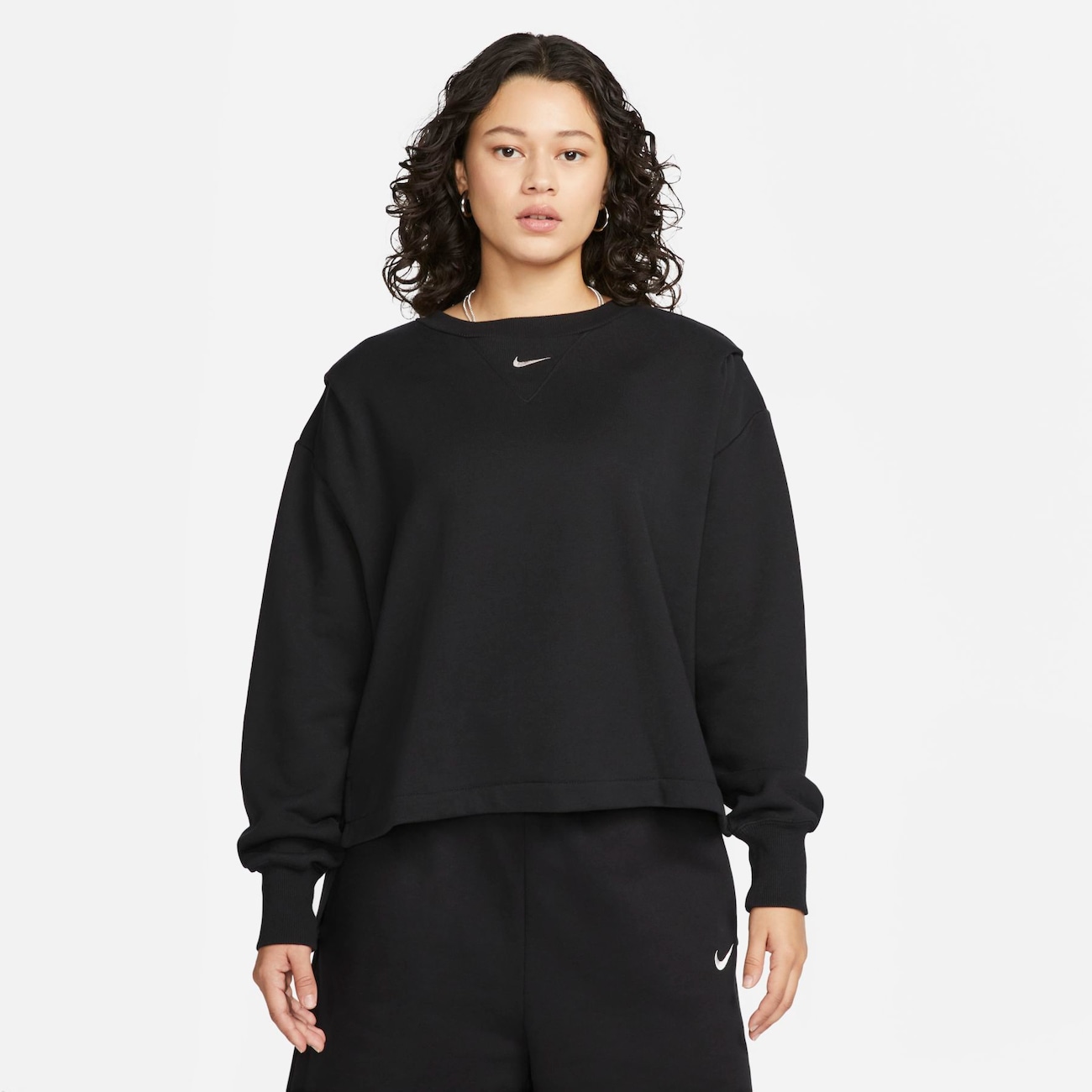 Nike Sportswear Modern Fleece Oversized sweatshirt met ronde hals voor dames - Zwart