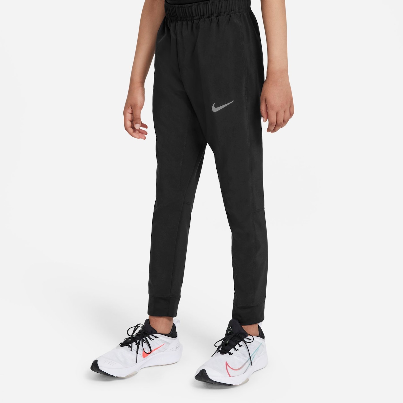 Nike Dri-FIT-træningsbukser i vævet materiale til større børn (drenge) - sort