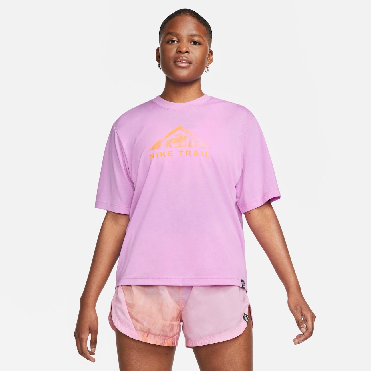 Nike Dri-FIT Trail T-shirt met korte mouwen voor dames - Paars