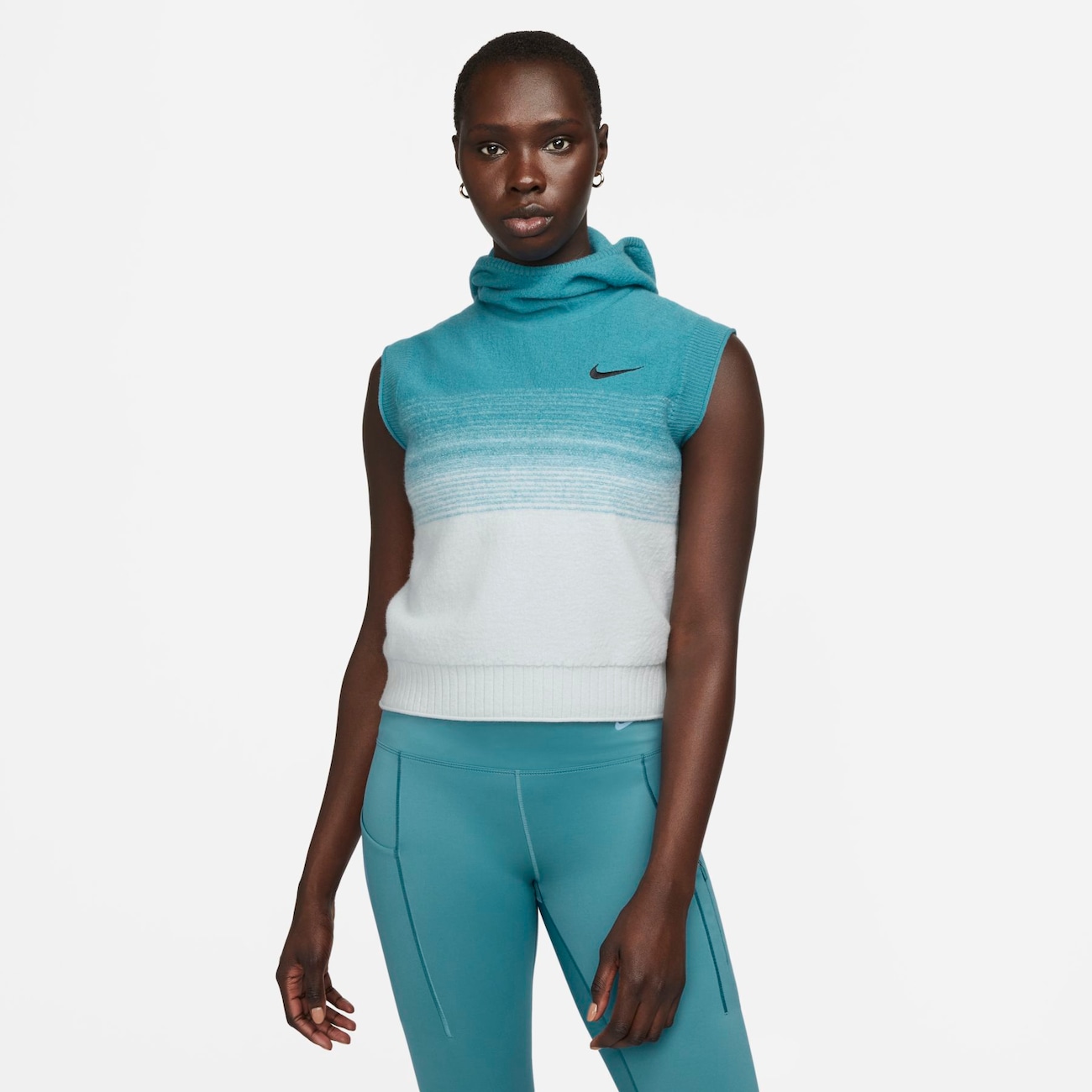 Nike Run Division-løbevest med hætte til kvinder - grå