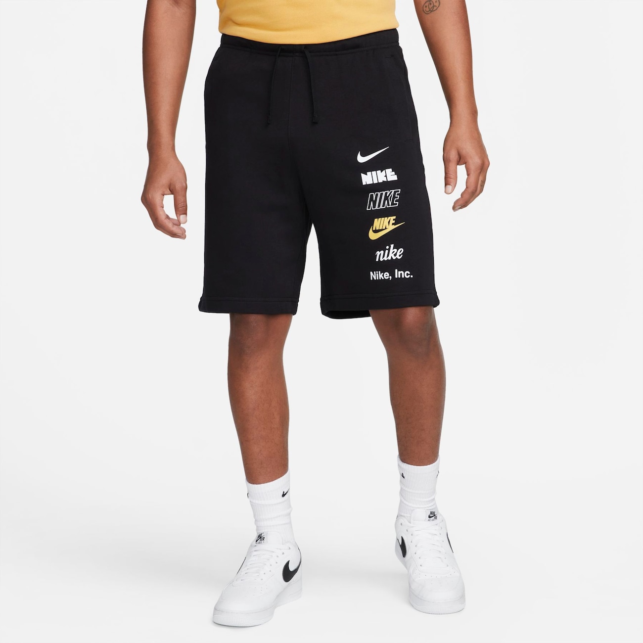 Nike Club Fleece-shorts i french terry til mænd - sort