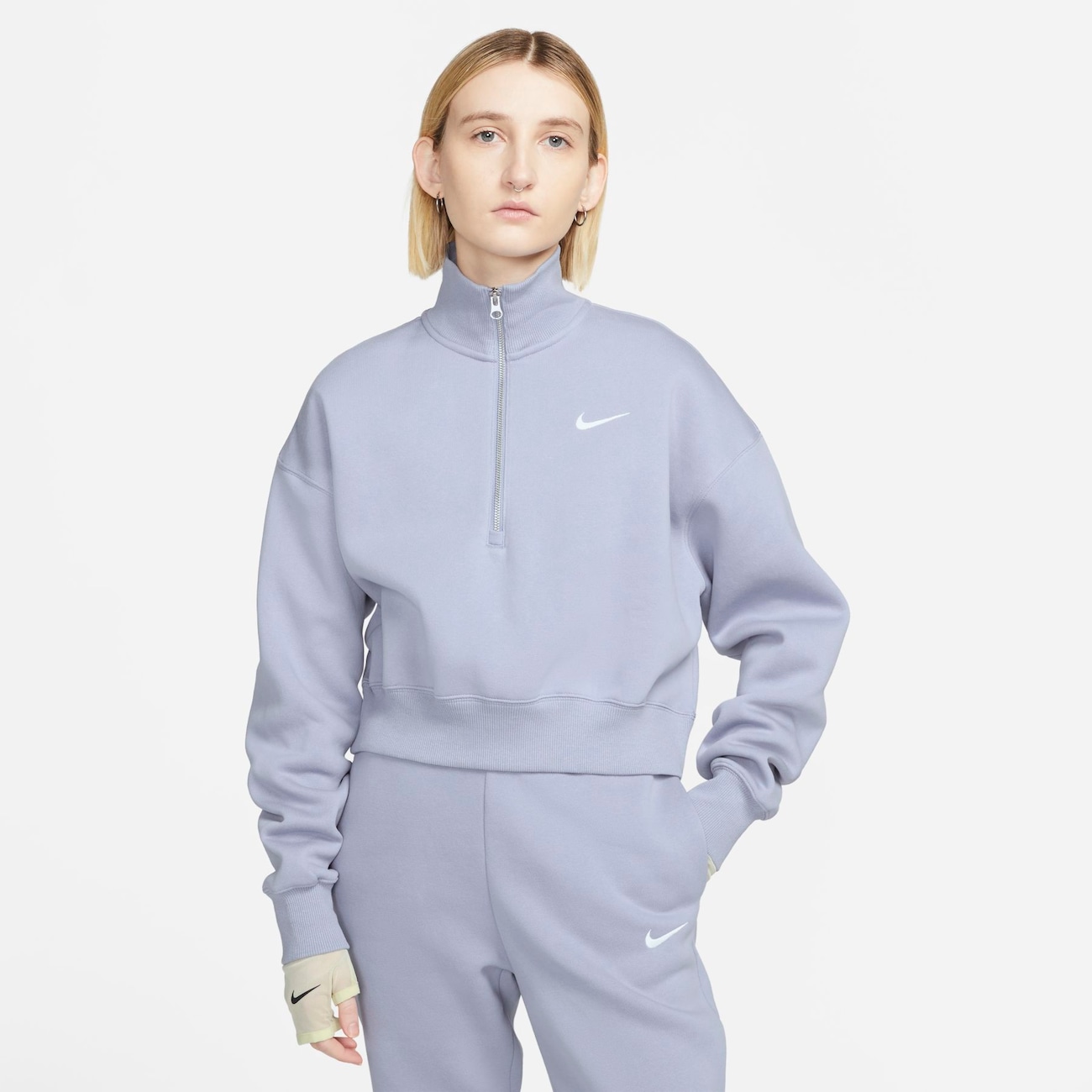 Blusão Nike Sportswear Phoenix Fleece Crop Feminino