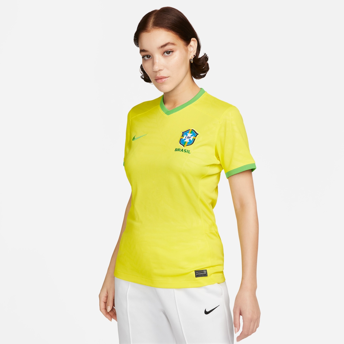 Brazilië 2023 Stadium Thuis Nike Dri-FIT voetbalshirt voor dames - Geel