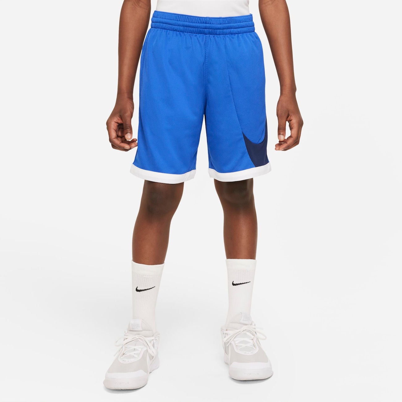Nike Dri-FIT-basketballshorts til større børn (drenge) - blå