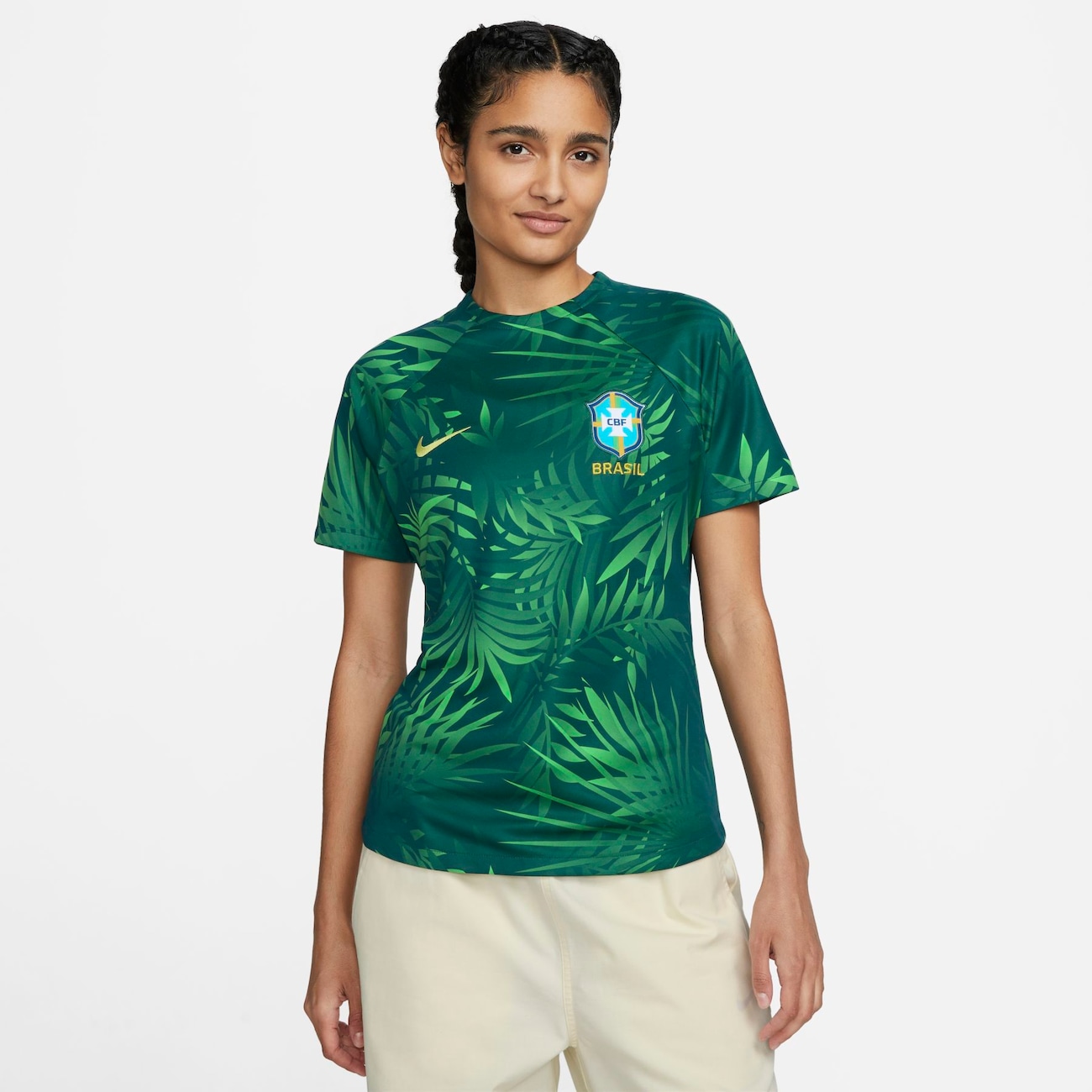 Camiseta Nike Brasil Pré-Jogo Feminina