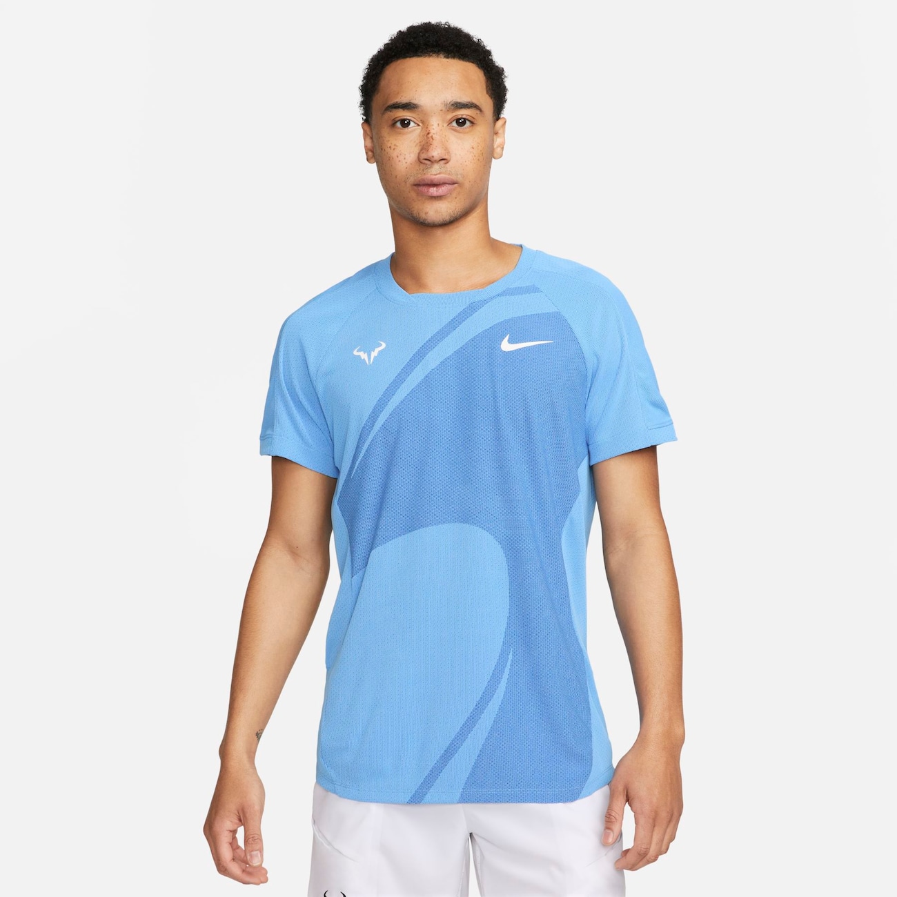 Kortærmet Rafa Nike Dri-FIT ADV-tennisoverdel til mænd - blå
