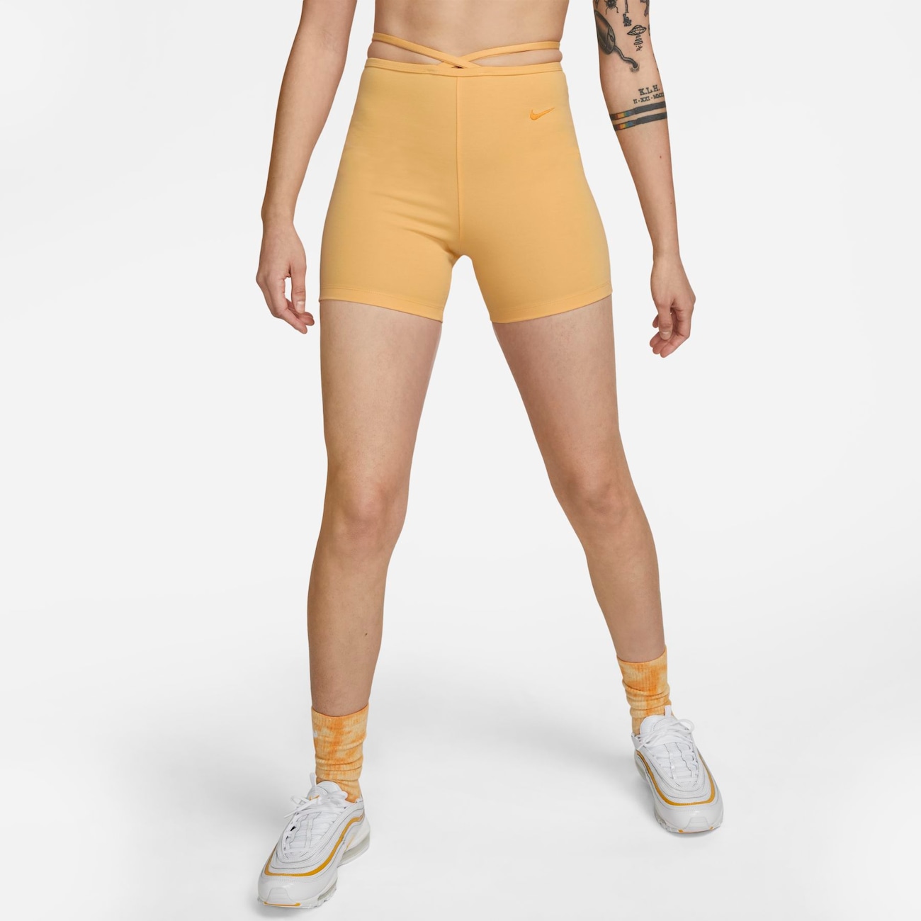 Nike Sportswear Everyday Modern-cykelshorts med høj talje til kvinder - brun