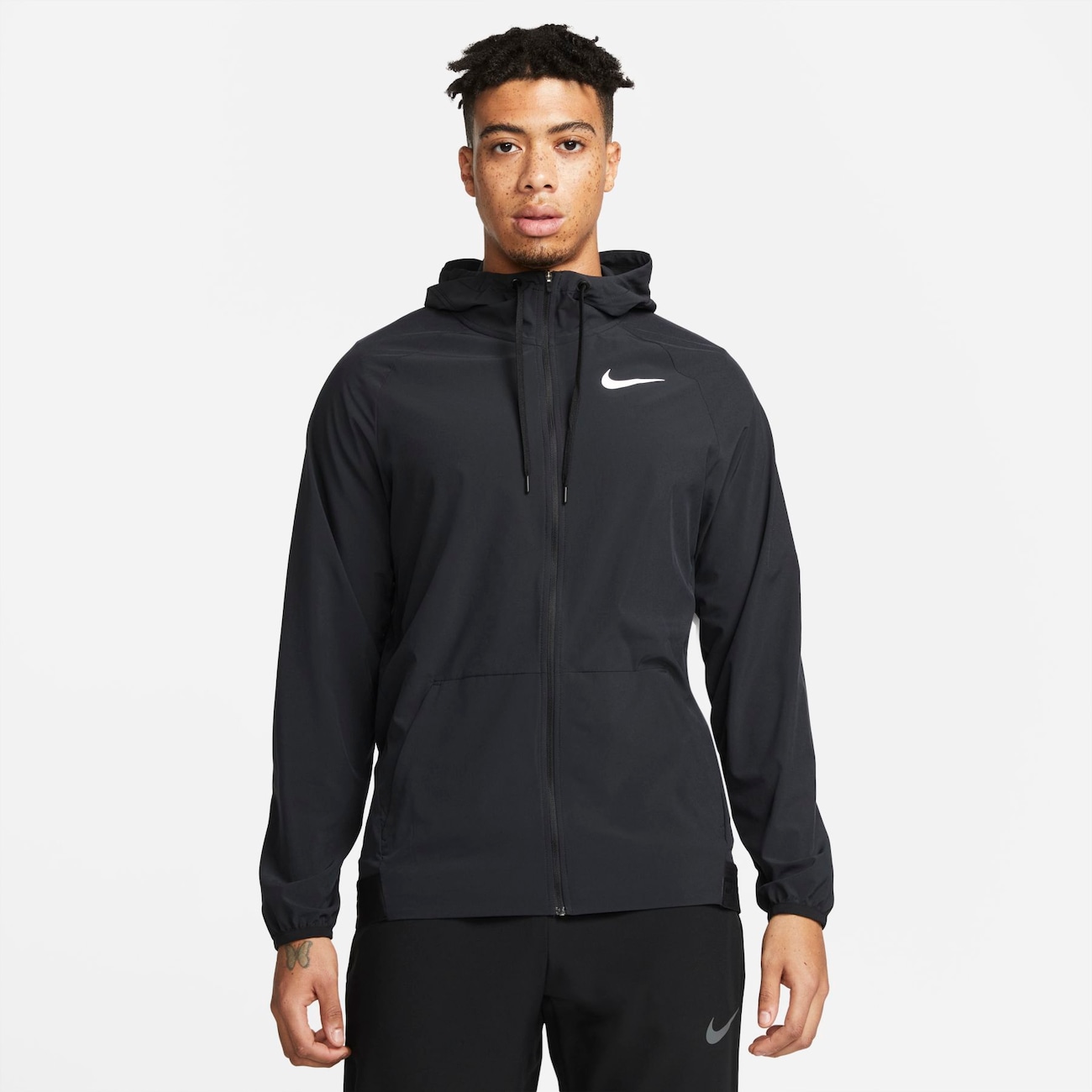 Nike Pro Dri-FIT Flex Vent Max-træningsjakke med hætte og lynlås til mænd - sort