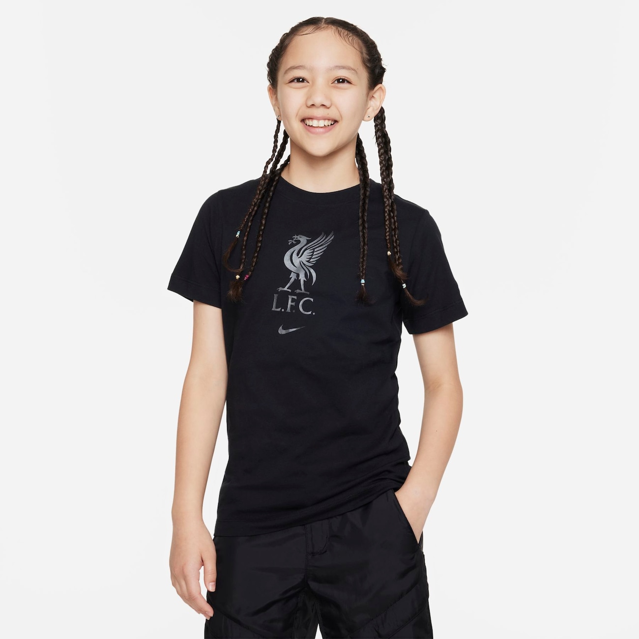 Liverpool FC Crest Nike-T-shirt til større børn - sort