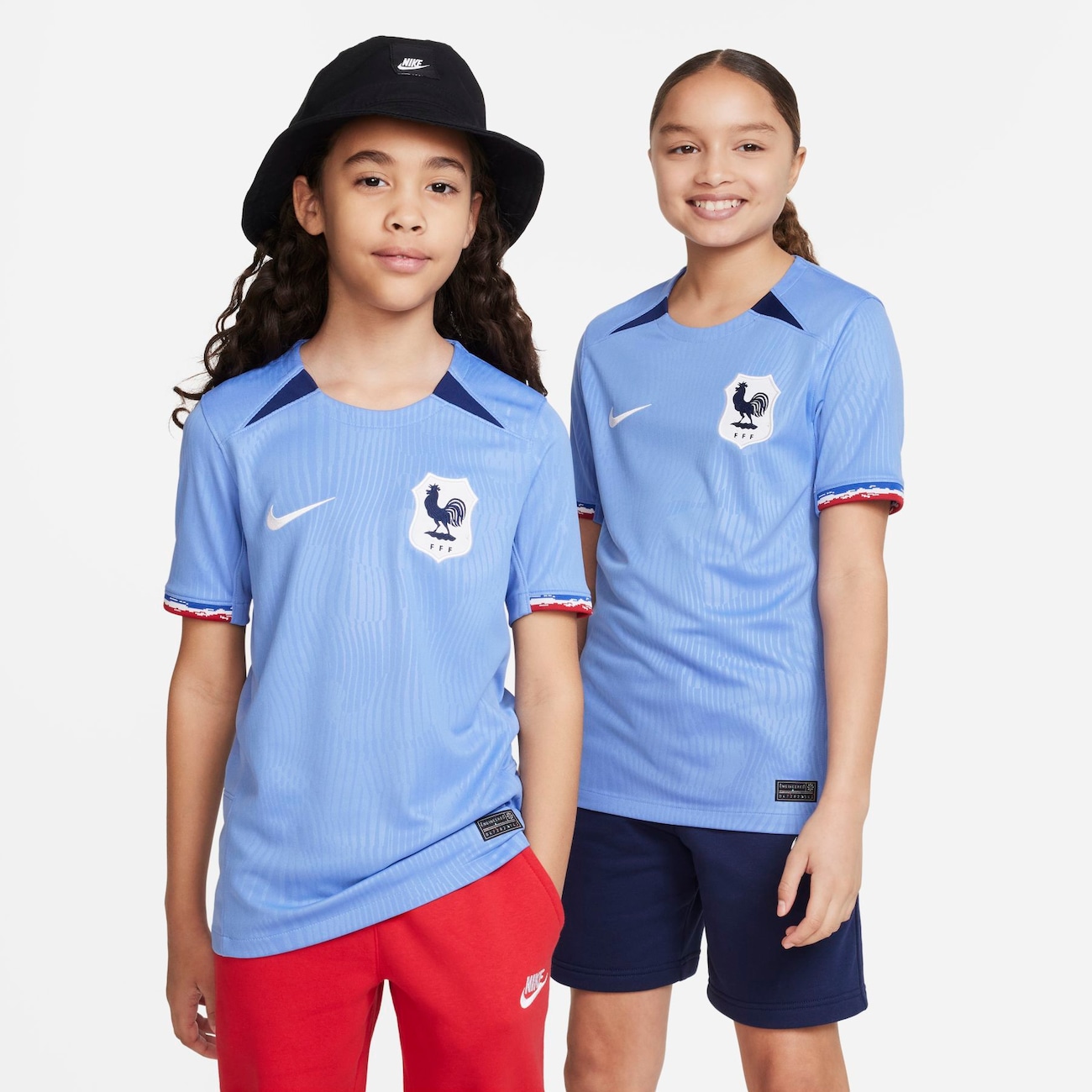 FFF 2023 Stadium Home Nike Dri-FIT-fodboldtrøje til større børn - blå