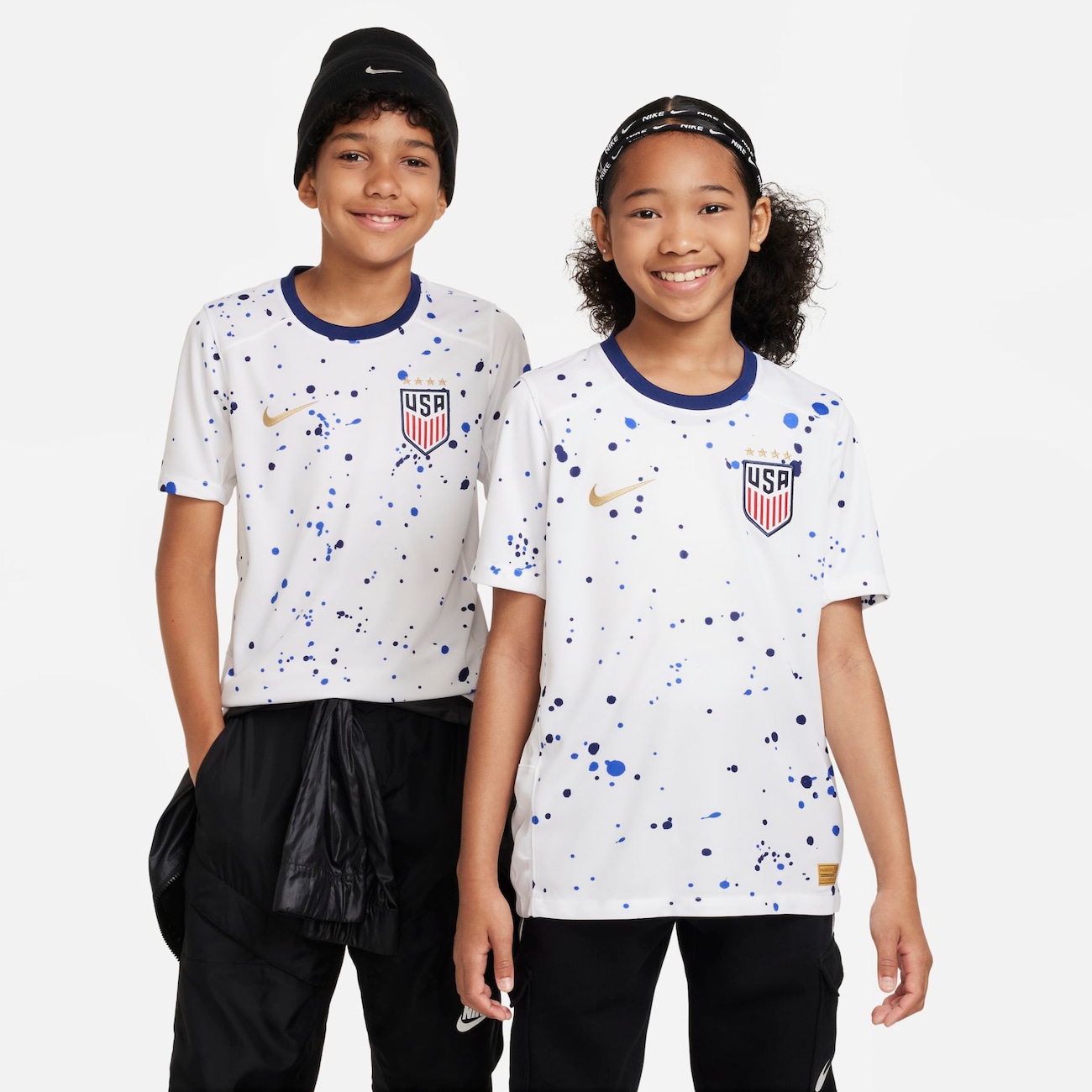USWNT (4-Star) 2023 Stadium Home Nike Dri-FIT-fodboldtrøje til større børn - hvid