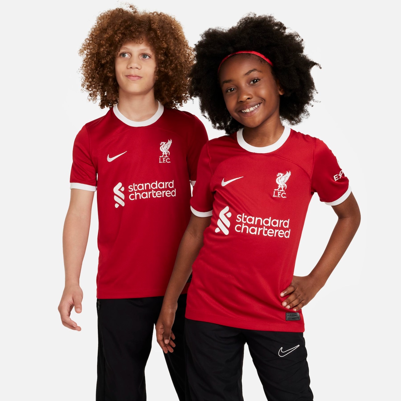 Camisa Nike Liverpool I 2023/24 Torcedor Pro Infantil