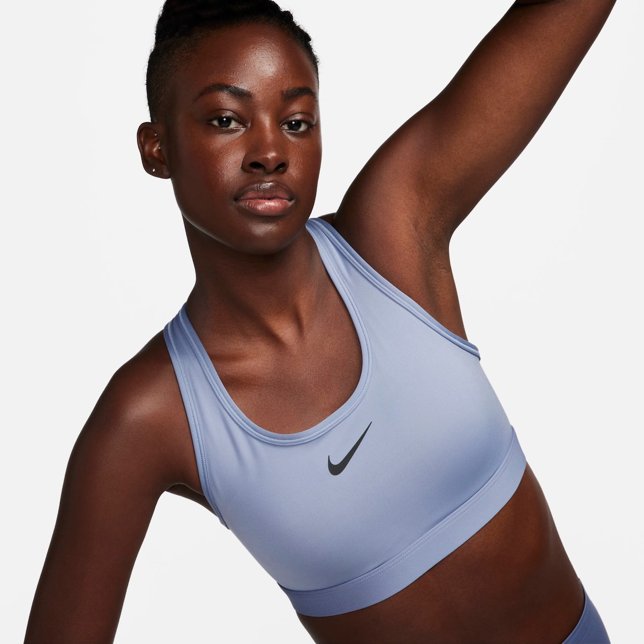 Nike Swoosh Medium Support padded sport-bh - Blauw