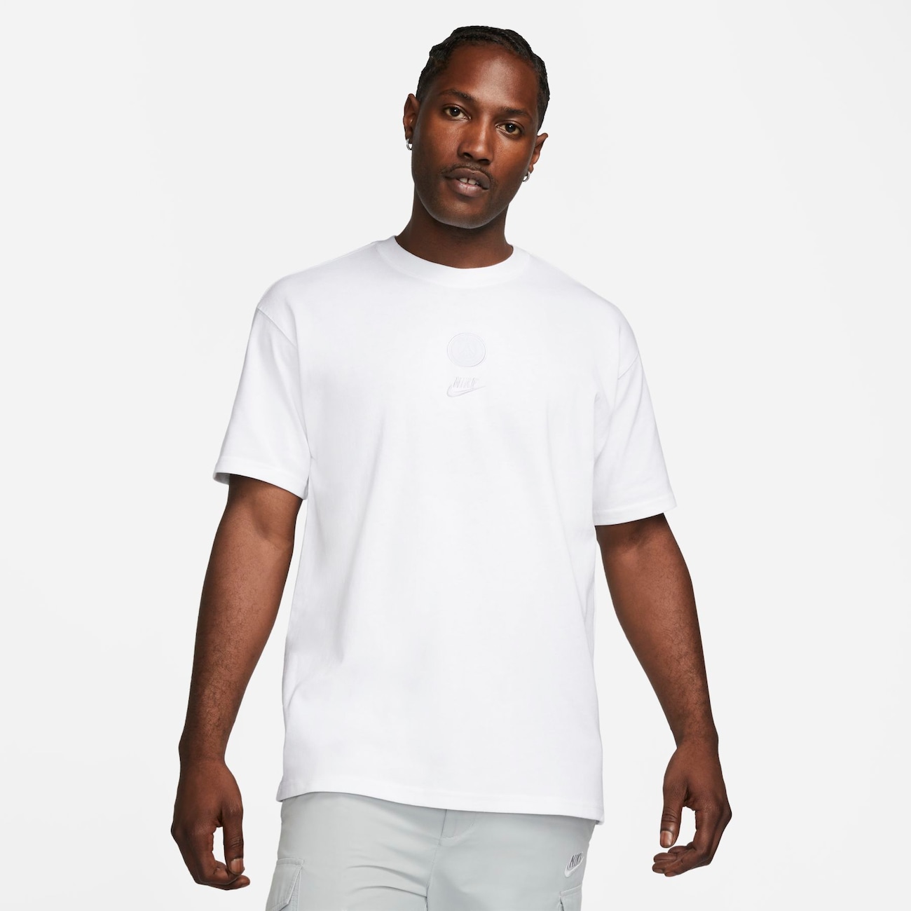 Paris Saint-Germain Premium Essentials Nike Football-T-shirt til mænd - hvid