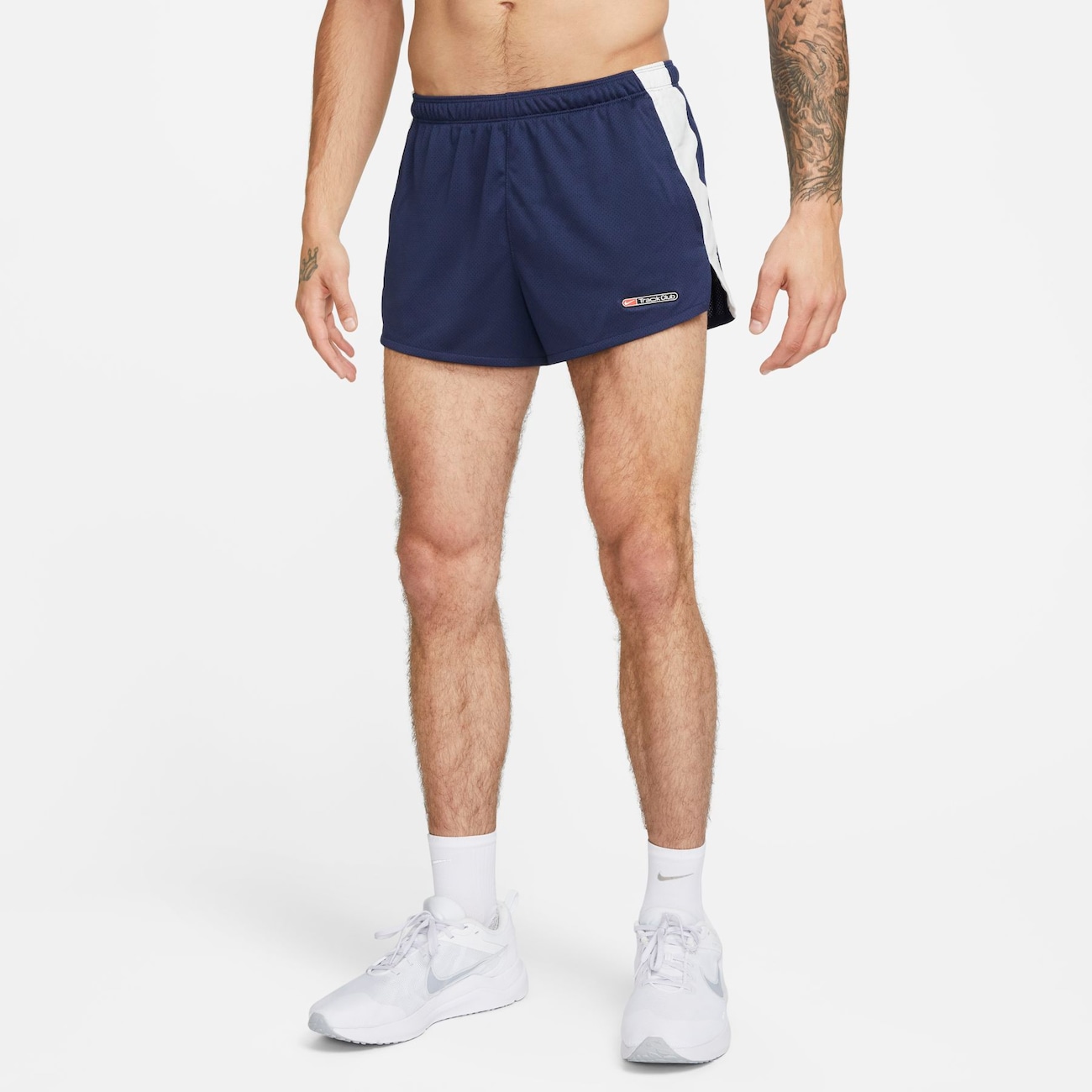 Nike Track Club Dri-FIT hardloopshorts met binnenbroek voor heren (8 cm) - Blauw