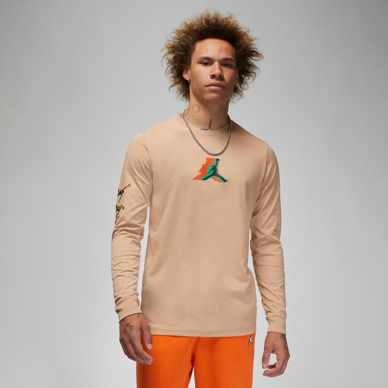 Jordan Brand-langærmet T-shirt til mænd - brun