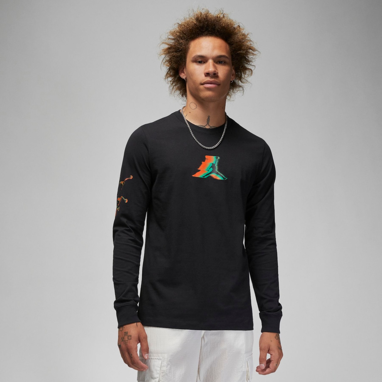 Jordan Brand-langærmet T-shirt til mænd - sort
