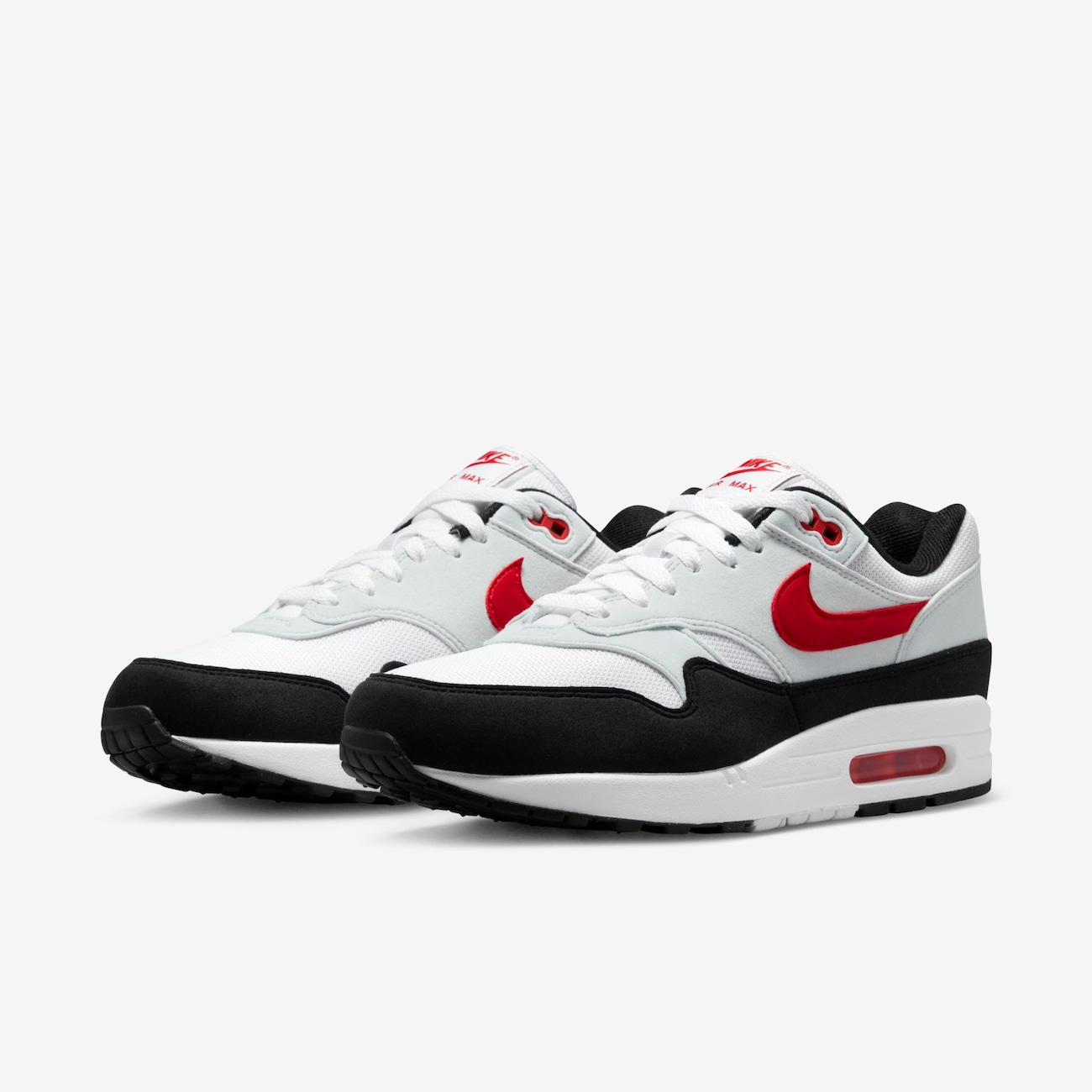 Nike air max 1 black hot sale red white