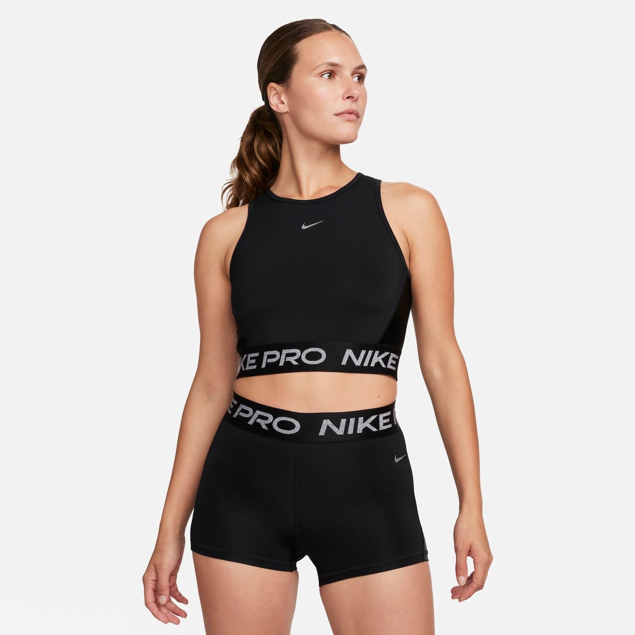 Kort Nike Pro Dri-FIT-tanktop til kvinder - sort