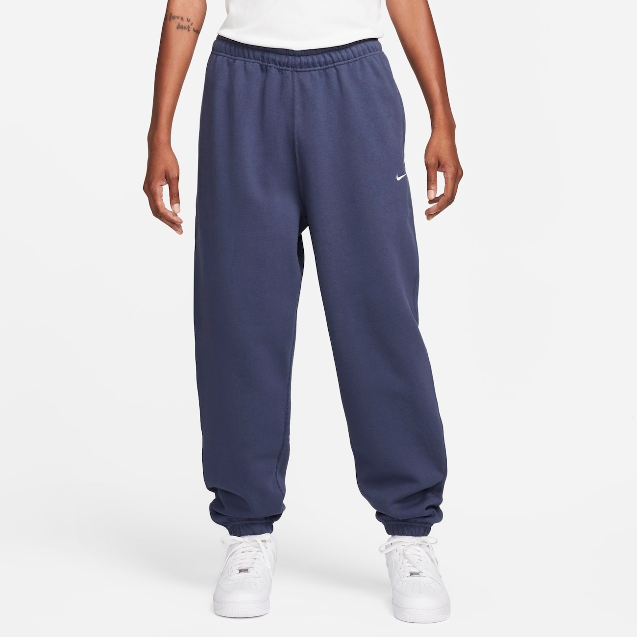 Nike Solo Swoosh-fleecebukser til mænd - blå