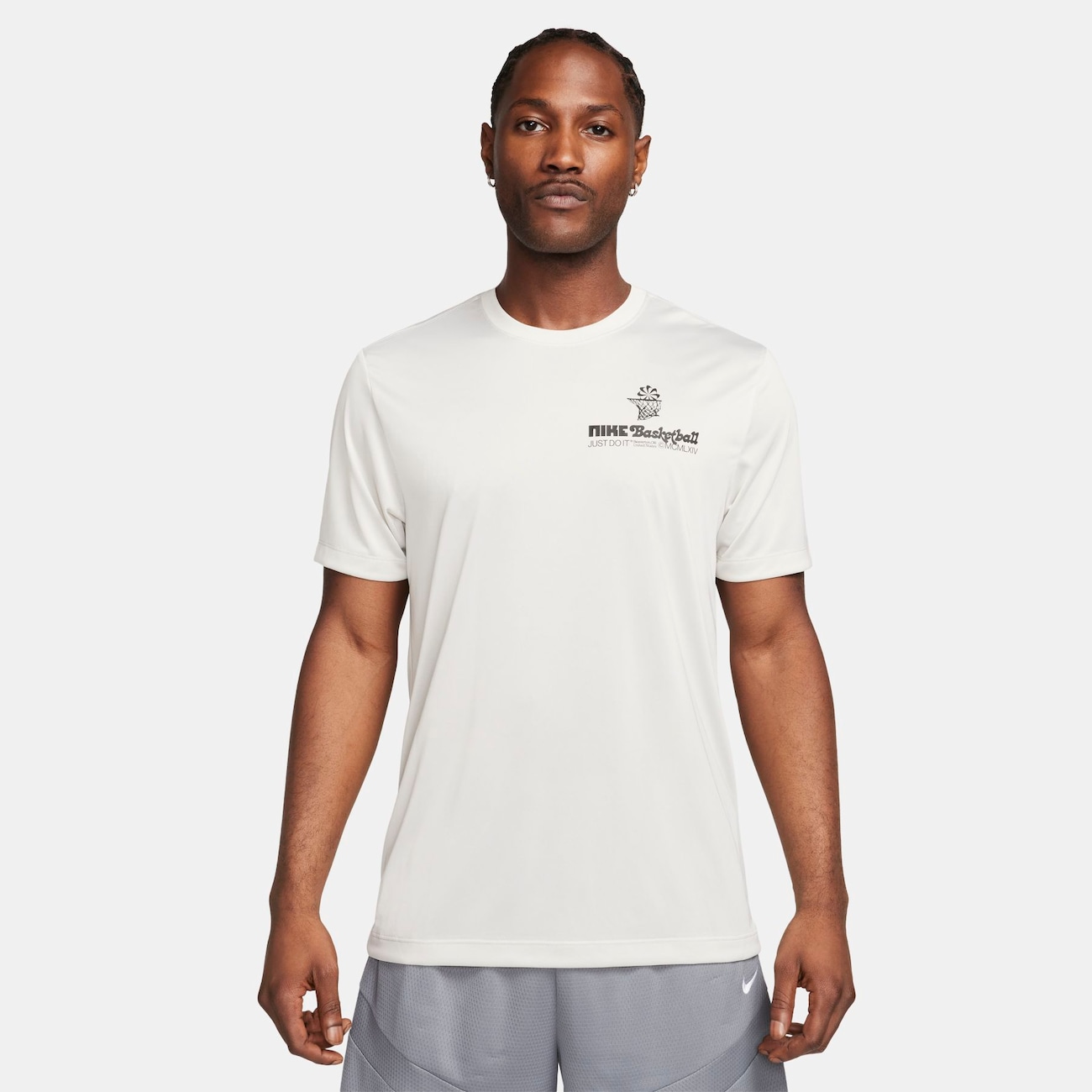 Nike Dri-FIT-basketball-T-shirt til mænd - grå