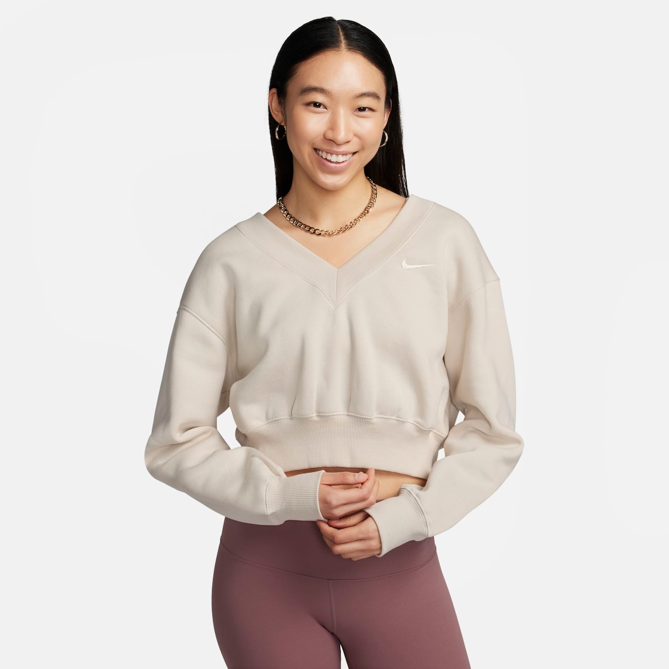 Blusão Nike Cropped Phoenix Fleece Feminino