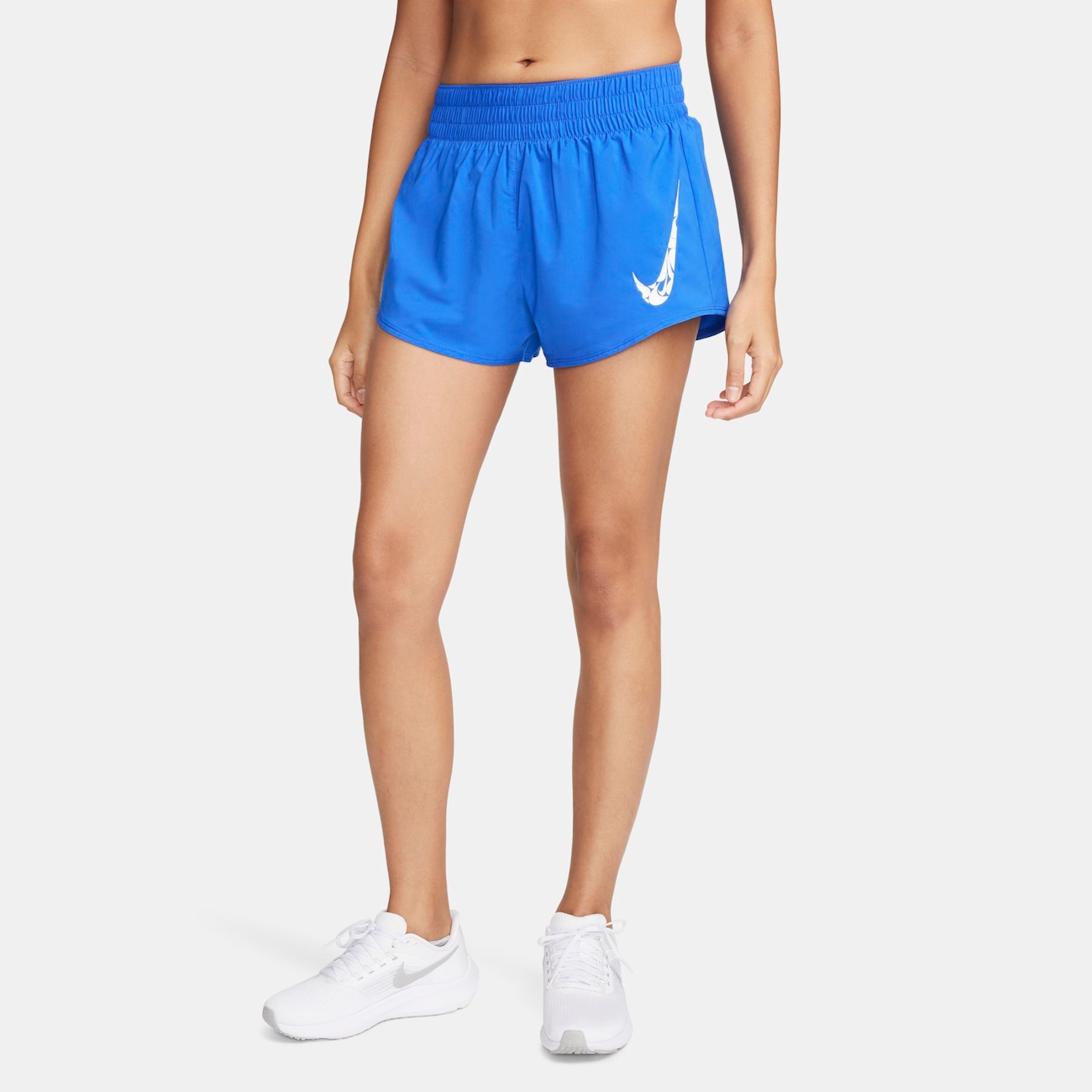 Nike One Pantalón corto con malla interior de talle medio y 8 cm Dri-FIT- Mujer - Azul